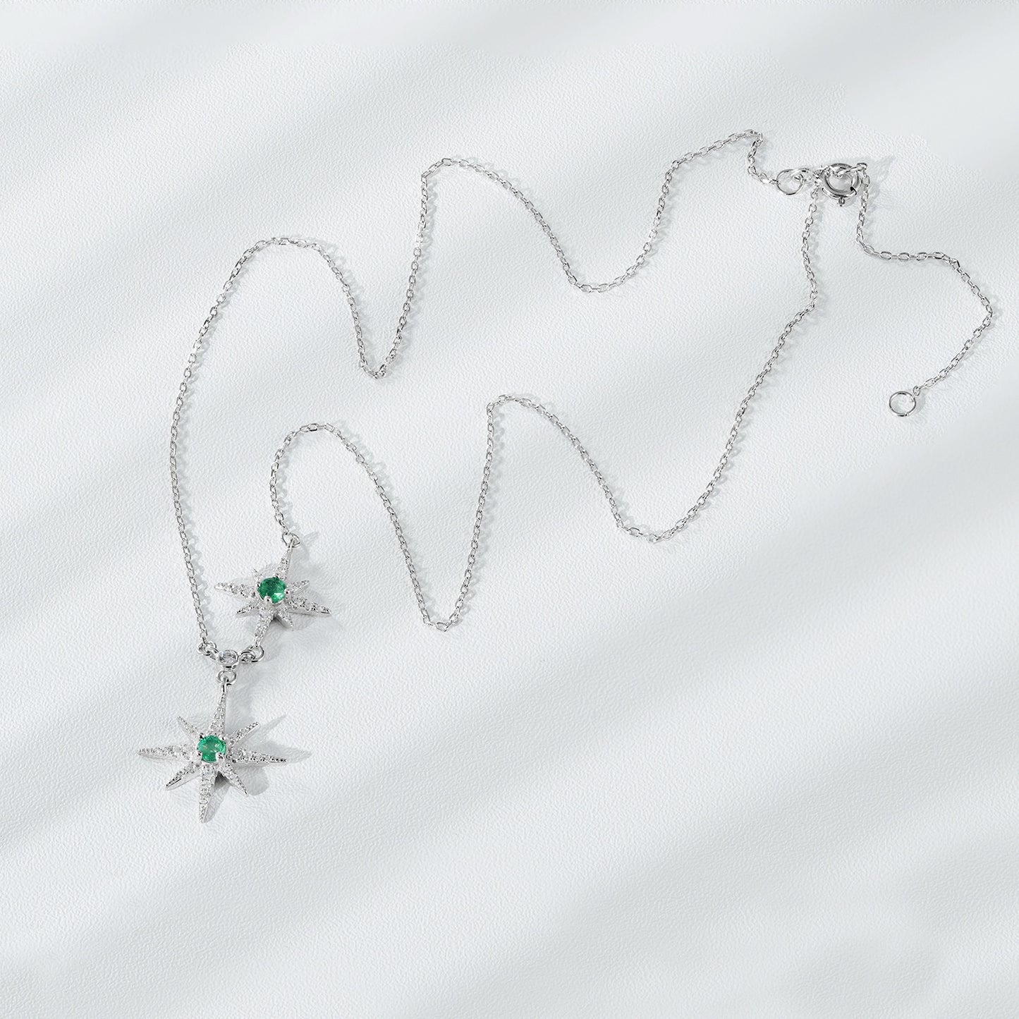 Mode Tendance Étoiles Collier Féminin Charbon Chaîne S925 Argent - Maria B.