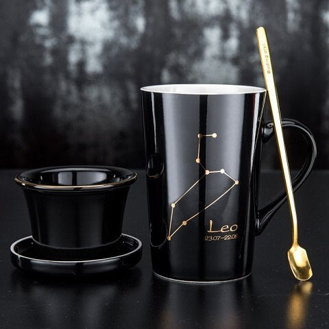 Mug à thé Zénith - Porcelaine, Plaqué Or, 600ml