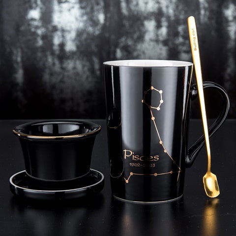 Mug à thé Zénith - Porcelaine, Plaqué Or, 600ml