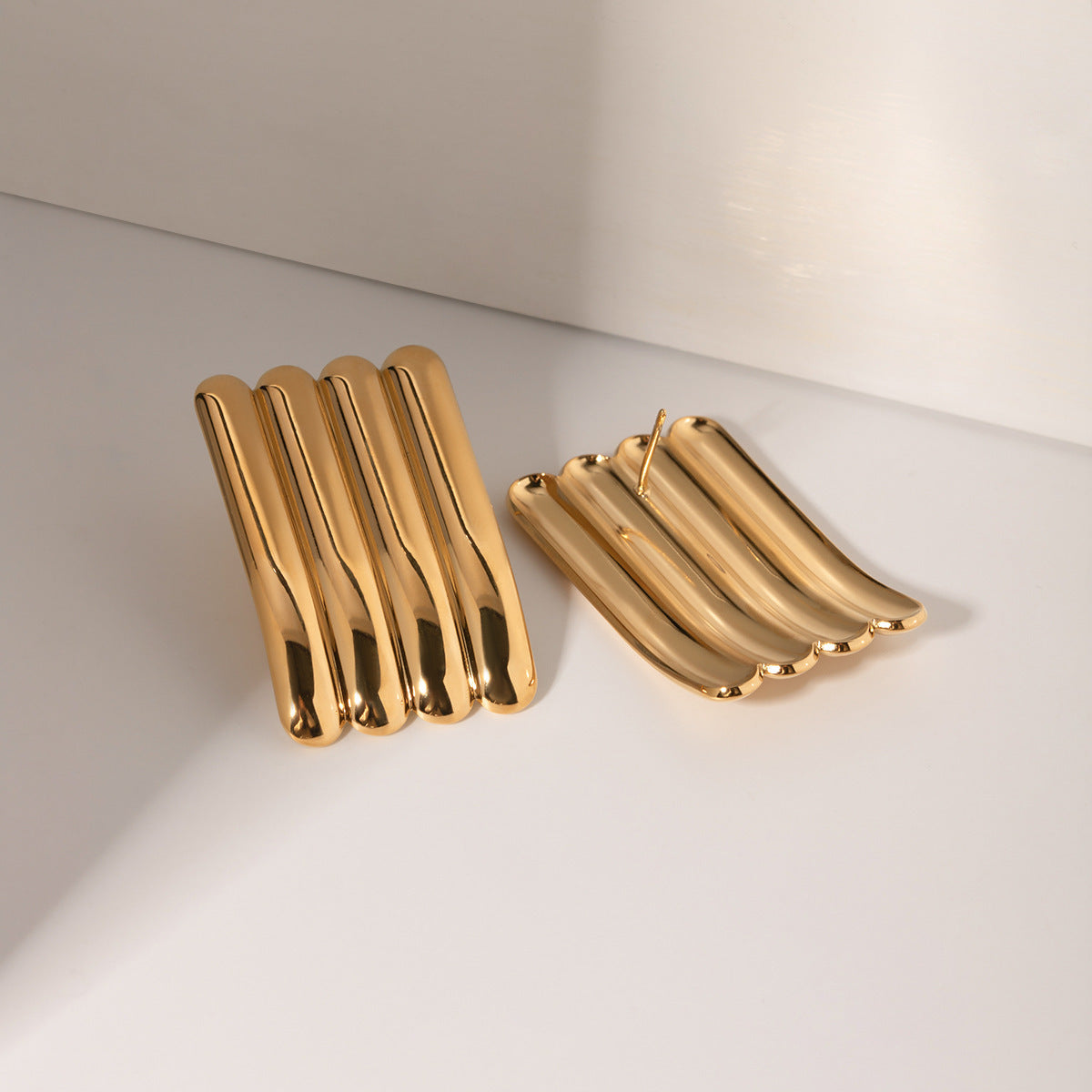 Boucles d'oreilles Simi - Acier Inoxydable plaqué Or 18k