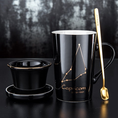 Mug à thé Zénith - Porcelaine, Plaqué Or, 600ml
