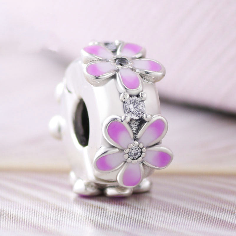 Charm Clip Marguerite Violette - Argent S925