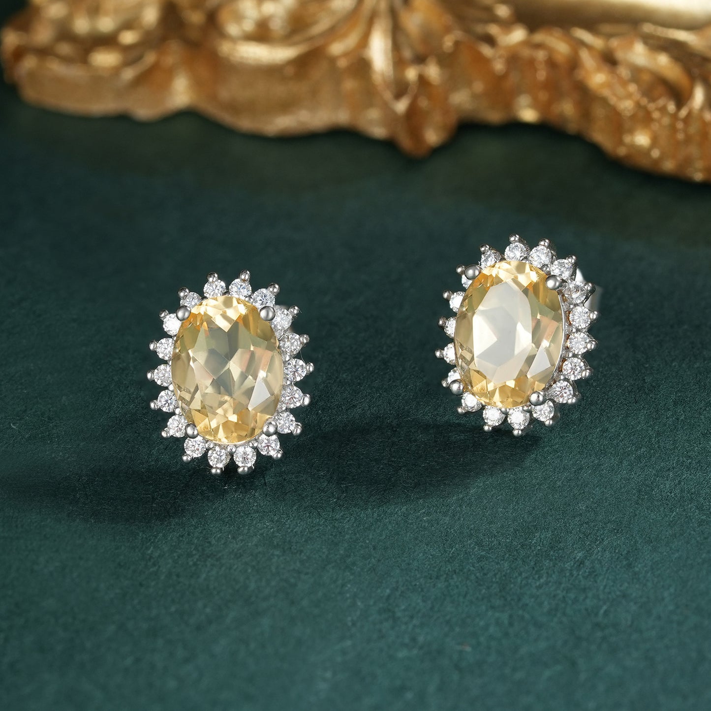 S925 Argent Naturel Topaze Péridot Boucles D'oreilles de Femmes De Luxe Premium Bijoux - Maria B.