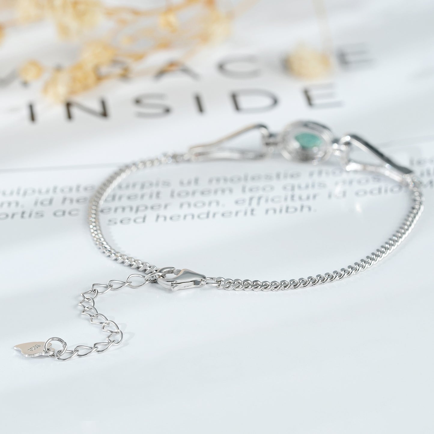 Mode S925 Argent Émeraude Bracelet Avec Zircone - Maria B.
