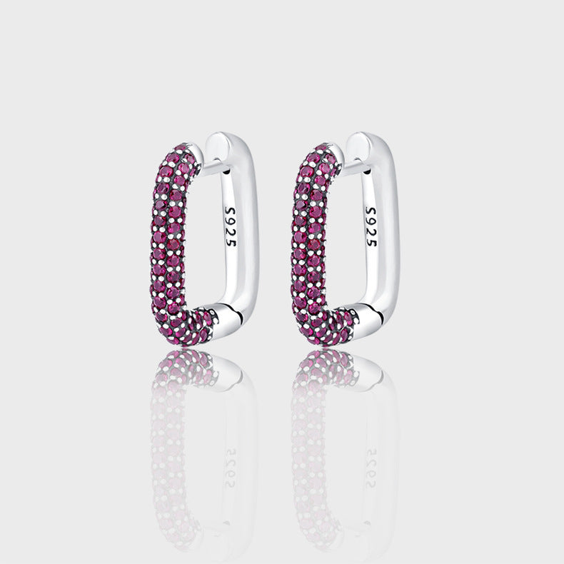 Cercle Boucles D'oreilles Vintage Prime Bague en Diamant Plein S925 Sterling Argent - Maria B.