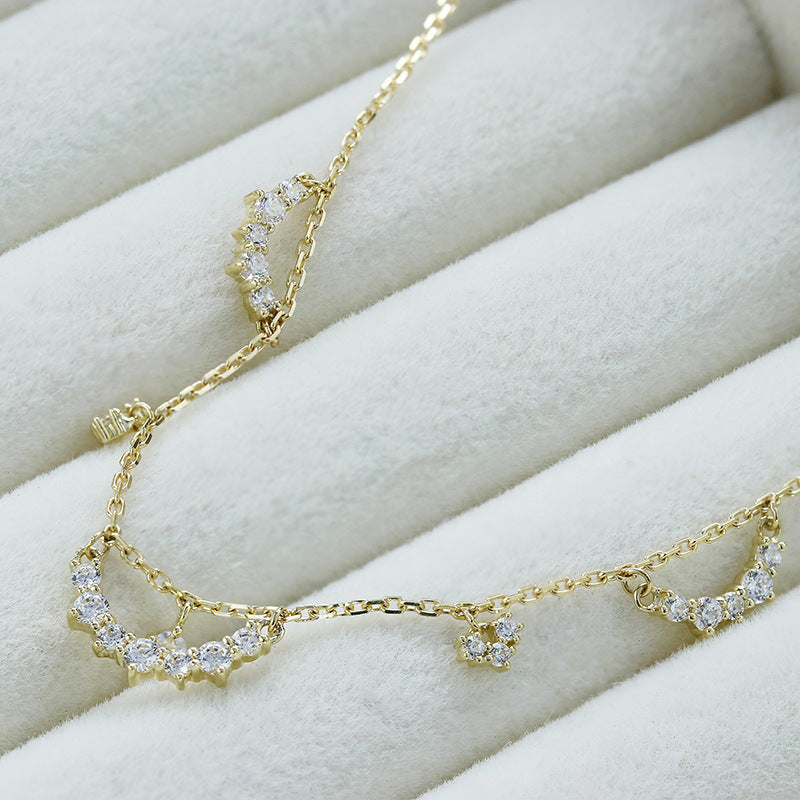 Collier argent S925 creux en Zircon or 14k plaqué argent S925 - Maria B.