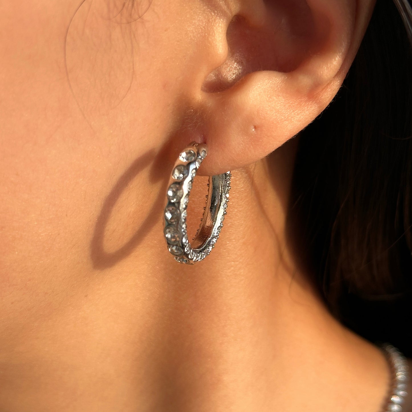 Boucles d'oreilles Corale - Acier Titane, Zircons