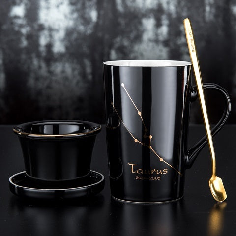 Mug à thé Zénith - Porcelaine, Plaqué Or, 600ml
