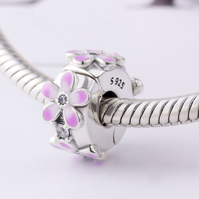 Charm Clip Marguerite Violette - Argent S925