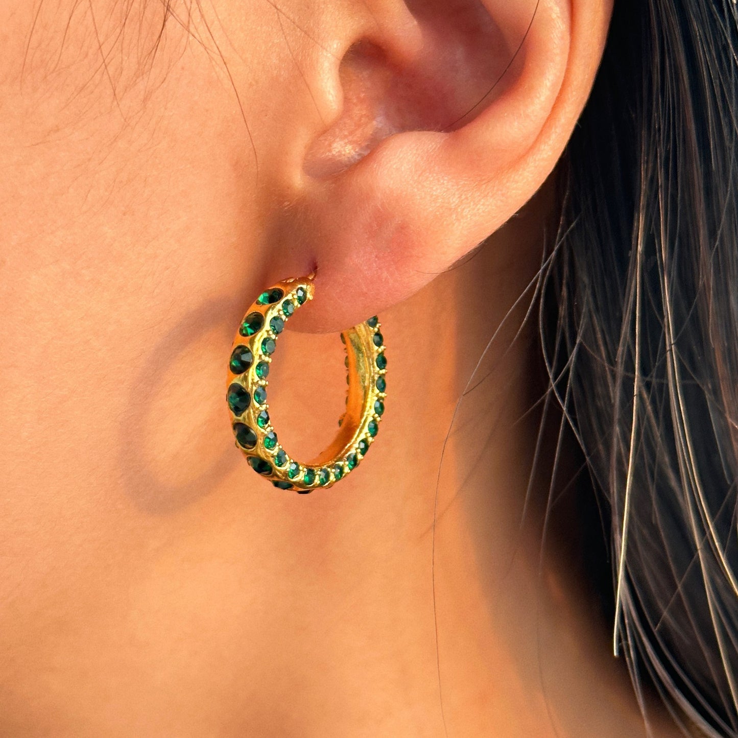 Boucles d'oreilles Corale - Acier Titane, Zircons
