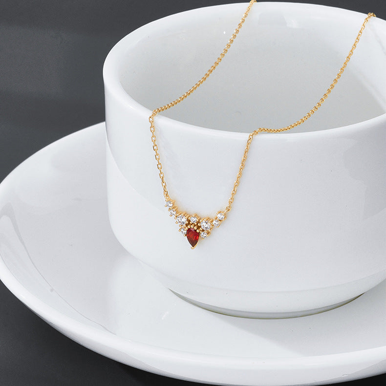 Collier avancé de grenade rouge - Maria B.