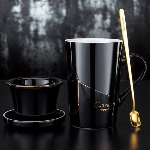 Mug à thé Zénith - Porcelaine, Plaqué Or, 600ml