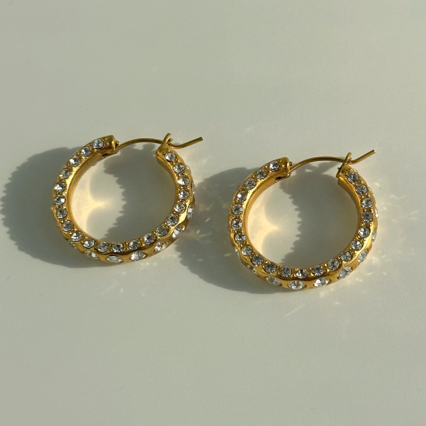 Boucles d'oreilles Corale - Acier Titane, Zircons