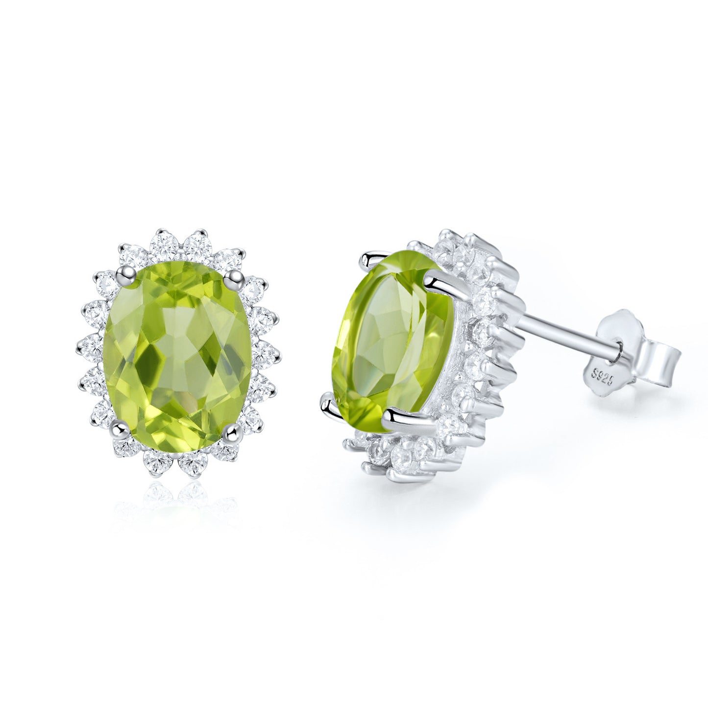 S925 Argent Naturel Topaze Péridot Boucles D'oreilles de Femmes De Luxe Premium Bijoux - Maria B.