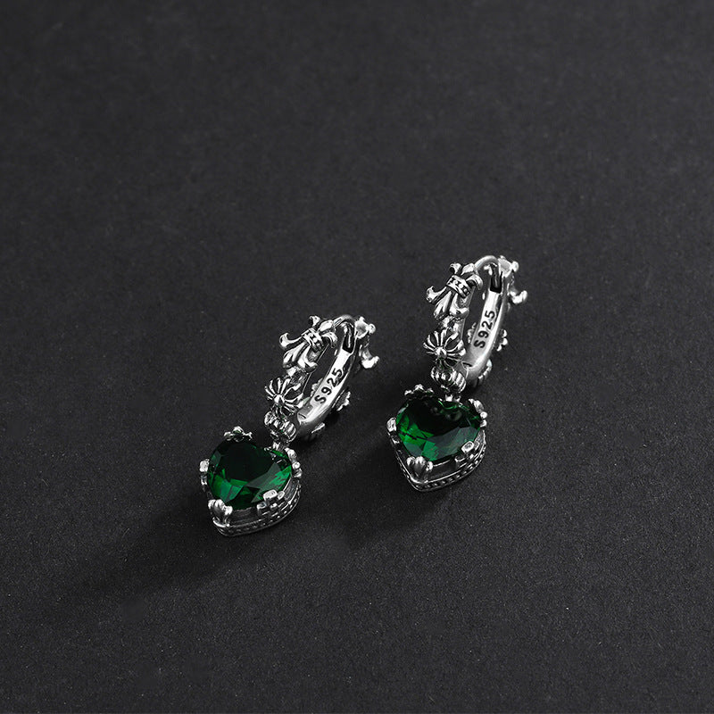 Le cru a Affligé la S925 Sterling Argent Coloré Amour Iris Boucles D'oreilles - Maria B.