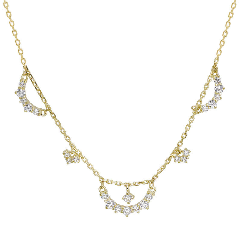 Collier argent S925 creux en Zircon or 14k plaqué argent S925 - Maria B.