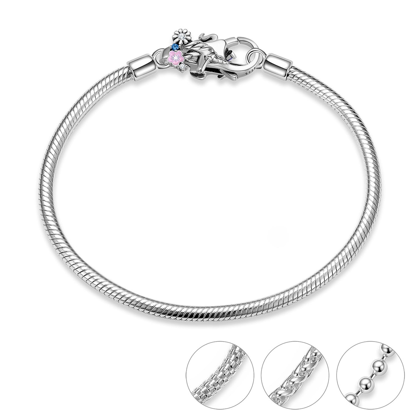 Fermoir mousqueton Licorne - Argent S925