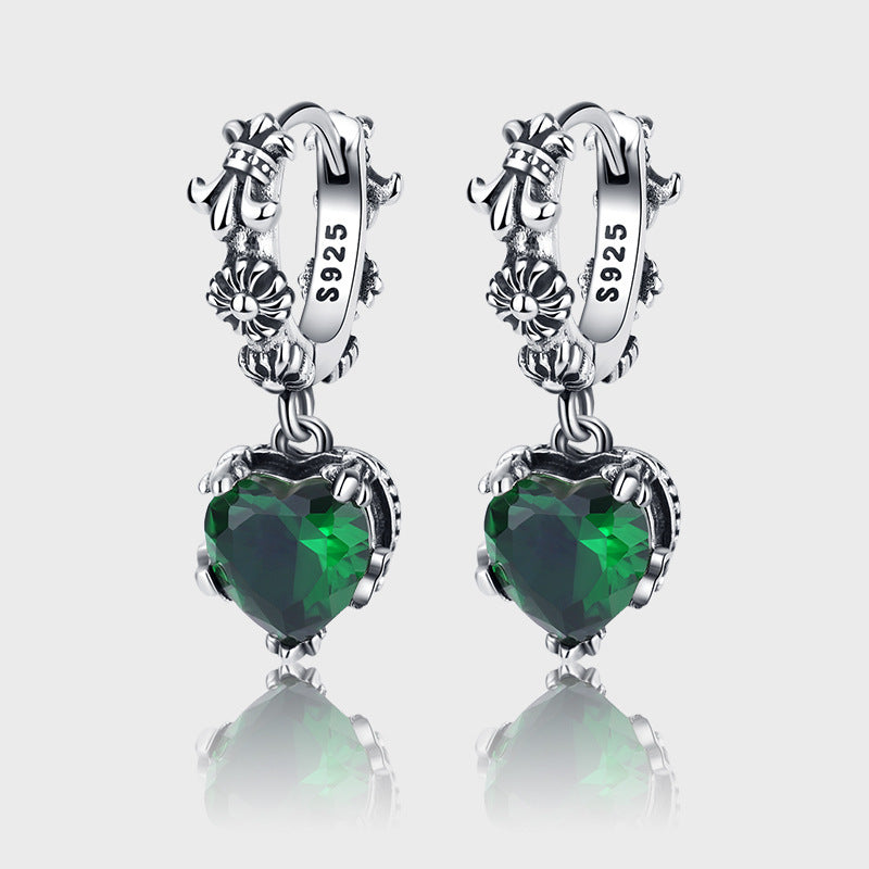 Le cru a Affligé la S925 Sterling Argent Coloré Amour Iris Boucles D'oreilles - Maria B.