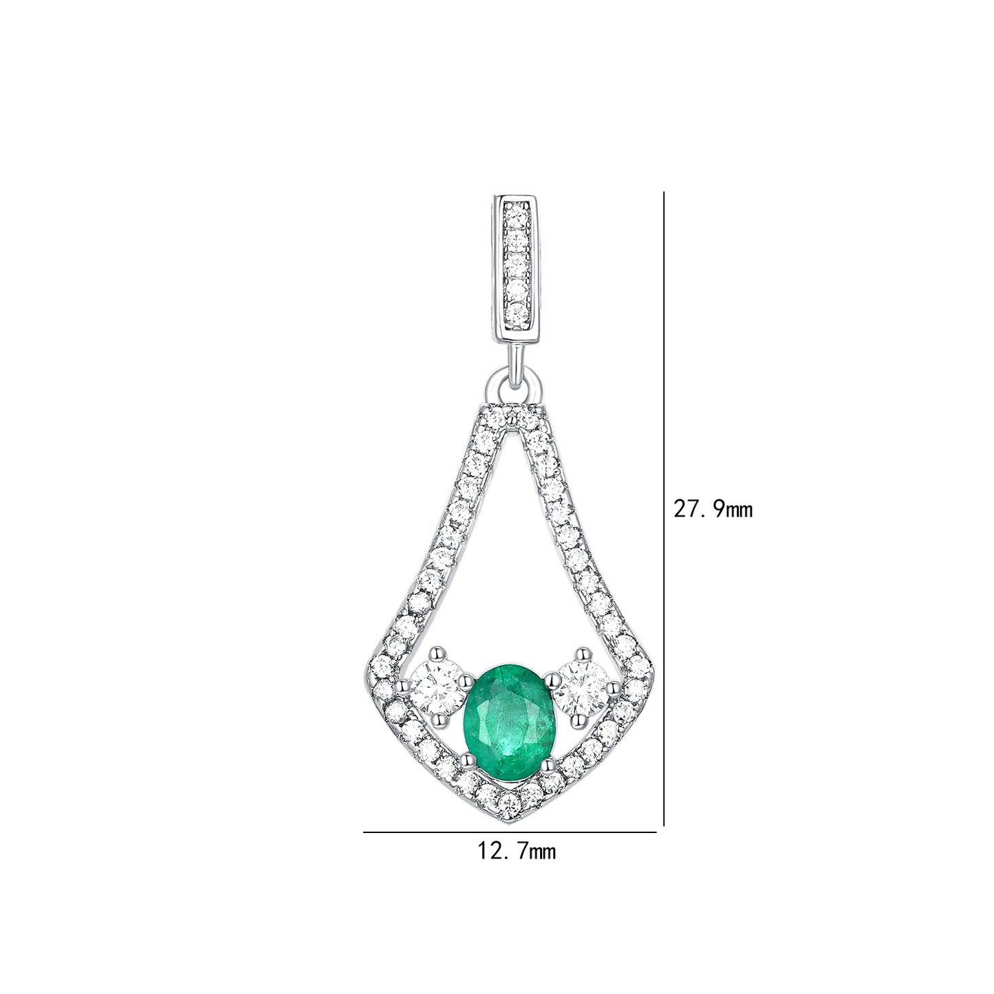 Naturel Émeraude Boucles D'oreilles Haute Qualité Zirconium S925 Argent - Maria B.