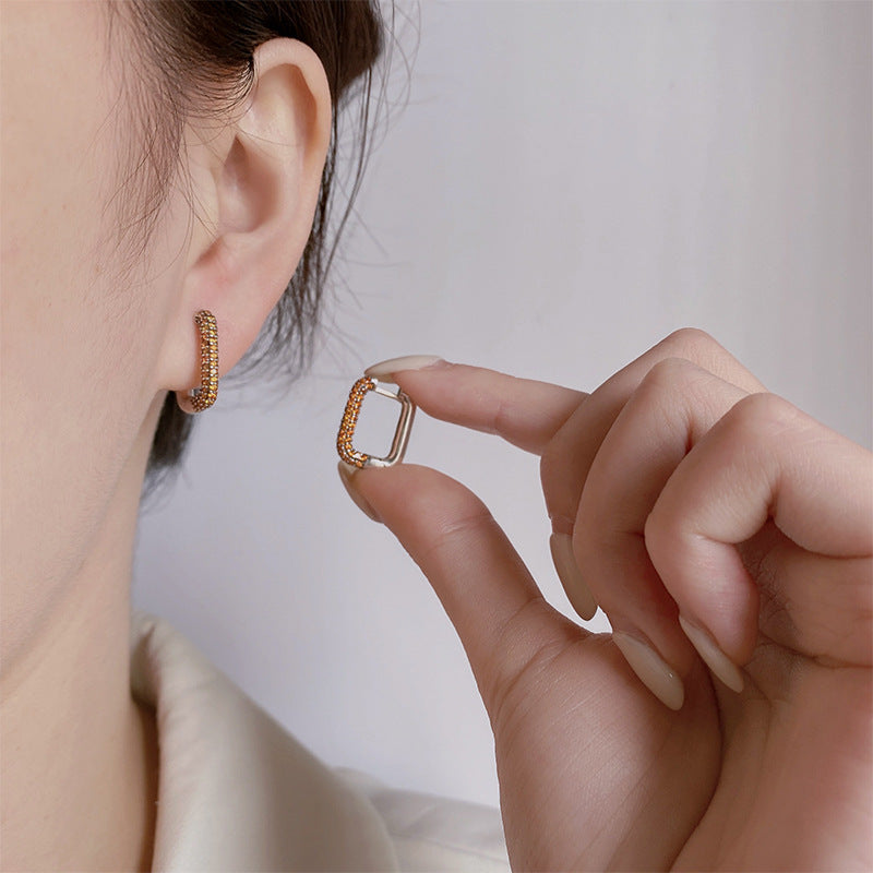 Cercle Boucles D'oreilles Vintage Prime Bague en Diamant Plein S925 Sterling Argent - Maria B.