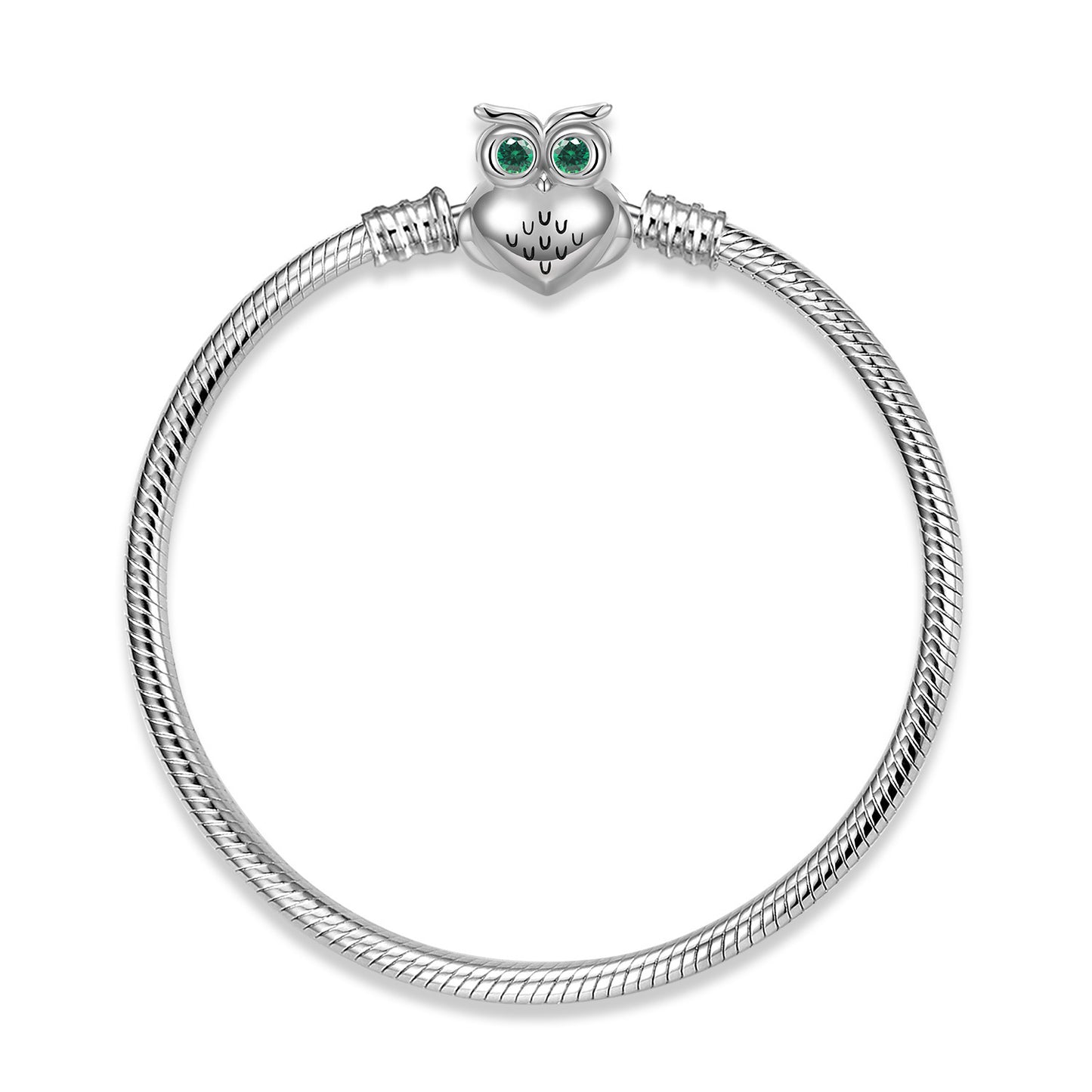 S925 Sterling Silver Snake Bone Chain Bracelet Owl Buckle 3MM Basic Chain Diy Chain - Maria B.