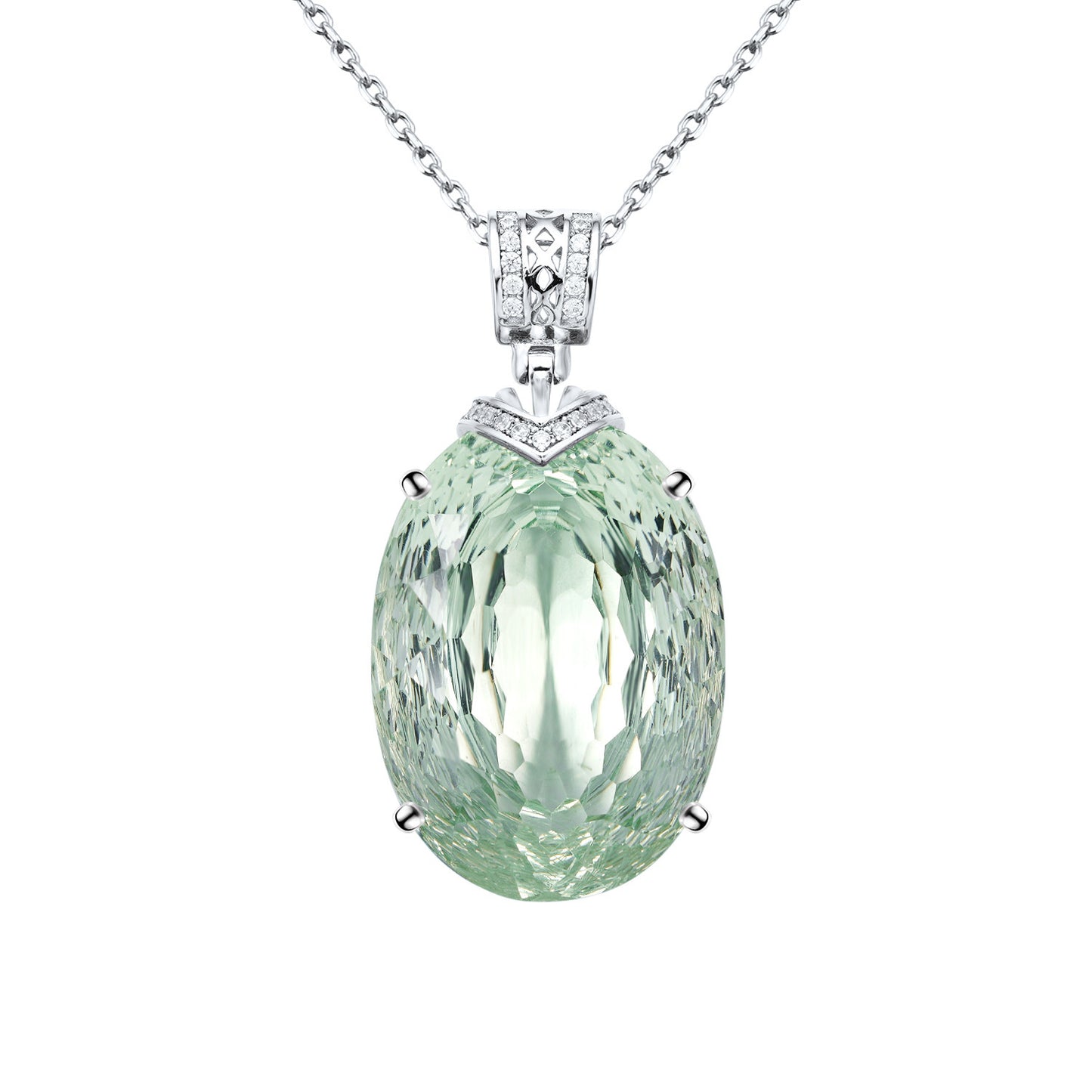 Joyau Naturel cristal vert Collier Pendentif, Avancée S925 Sterling Argent - Maria B.