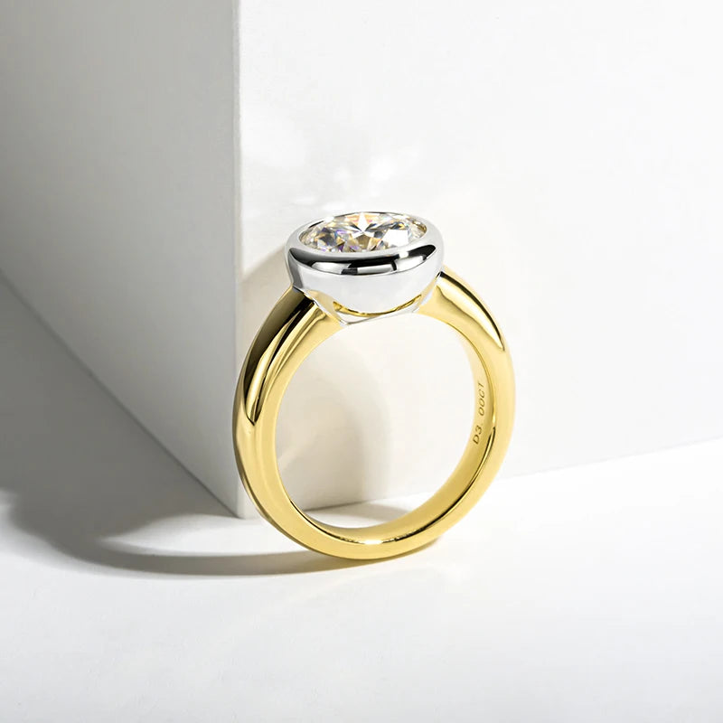 Bague ÉCLAT ÉTERNEL - Diamant moissanite 3 Carats en Or Jaune