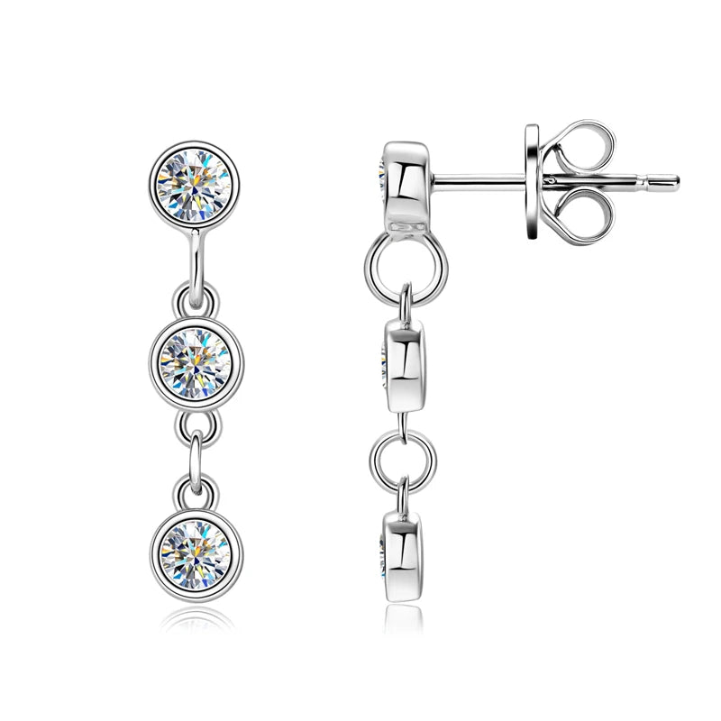 Boucles d’oreilles ÉCLAT ÉTERNEL - Diamant moissanite & Argent 925 millième