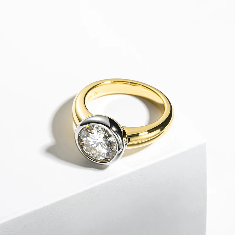Bague ÉCLAT ÉTERNEL - Diamant moissanite 3 Carats en Or Jaune