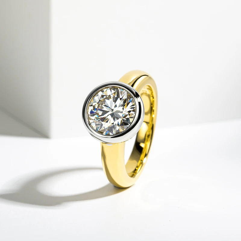 Bague ÉCLAT ÉTERNEL - Diamant moissanite 3 Carats en Or Jaune