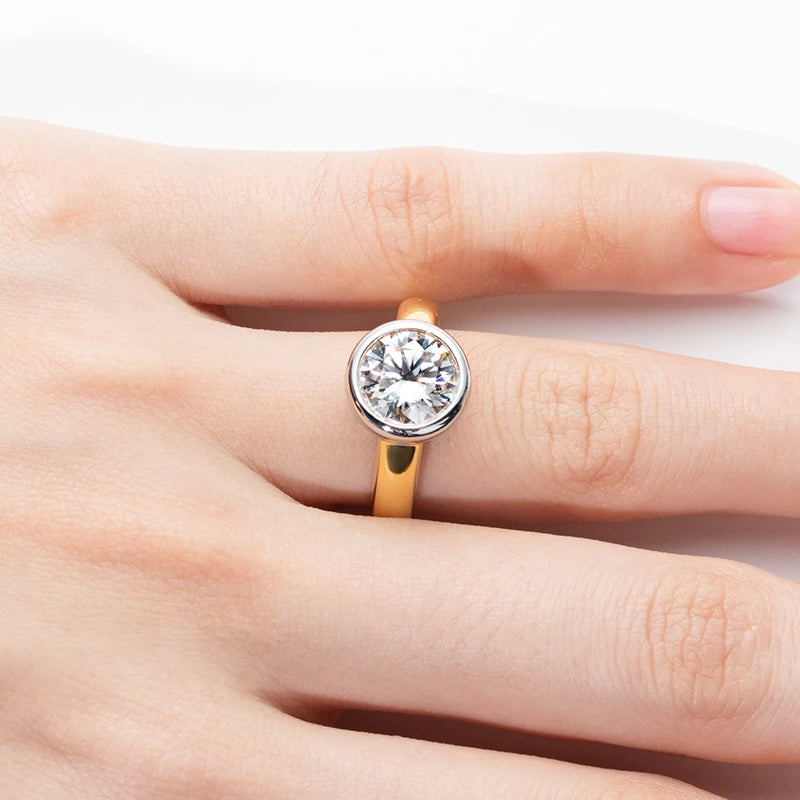 Bague ÉCLAT ÉTERNEL - Diamant moissanite 3 Carats en Or Jaune