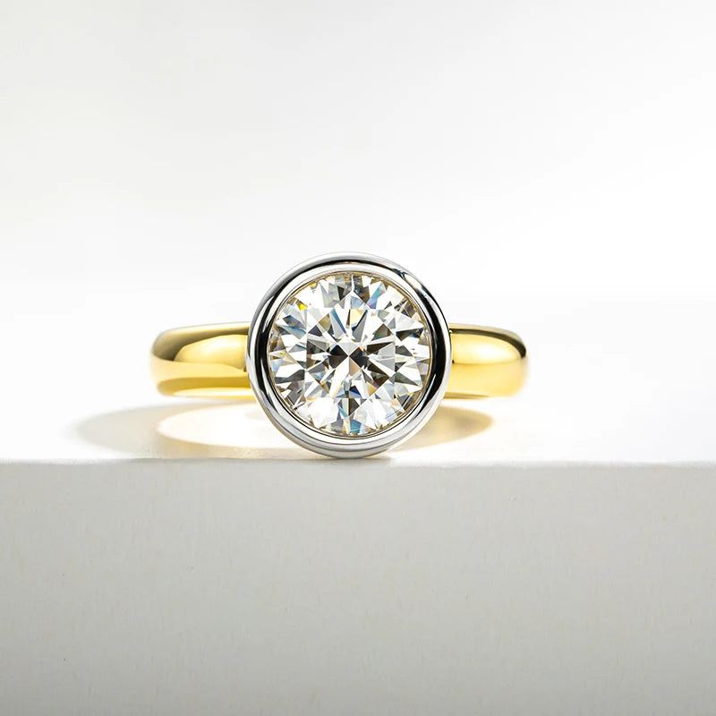 Bague ÉCLAT ÉTERNEL - Diamant moissanite 3 Carats en Or Jaune