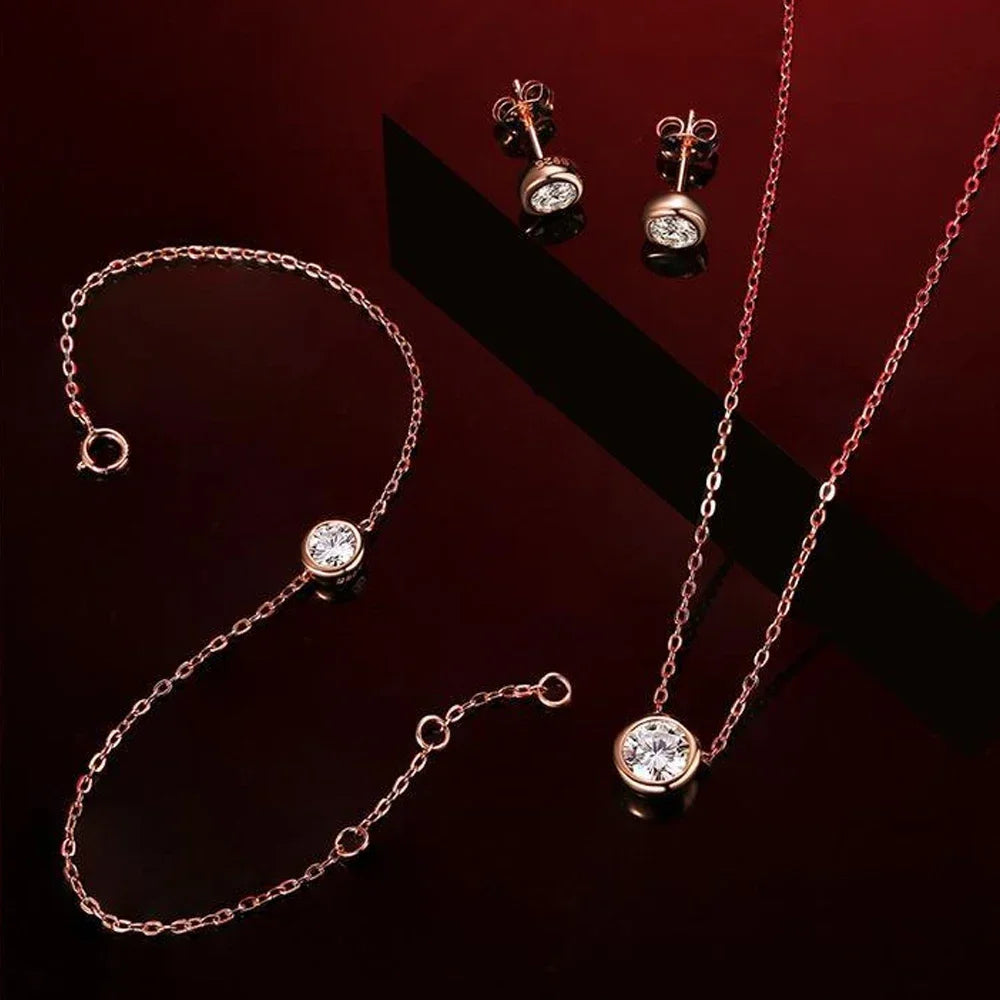 Set de bijoux ÉCLAT ÉTERNEL - Diamant moissanite & Argent 925 millième