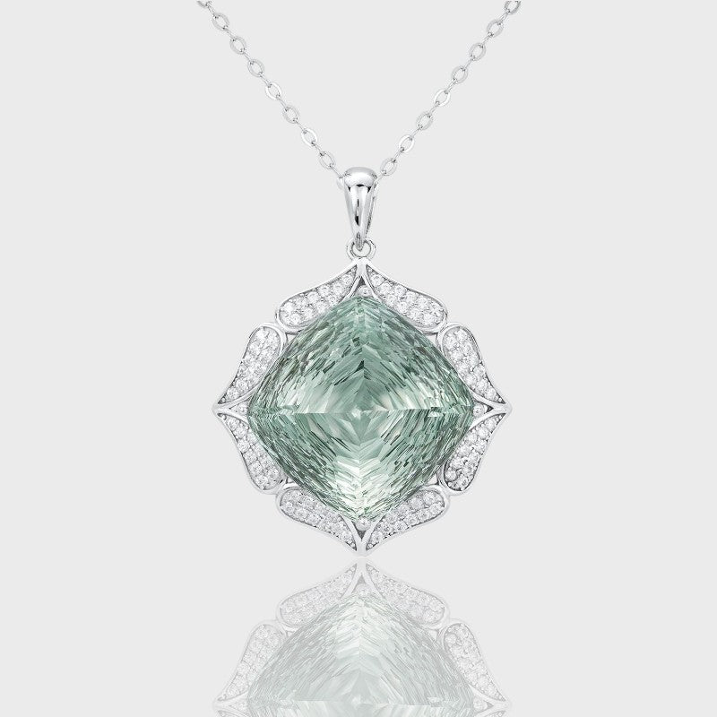 Collier Maria - Améthyste , Cristal , Zircons , Argent Sterling 925