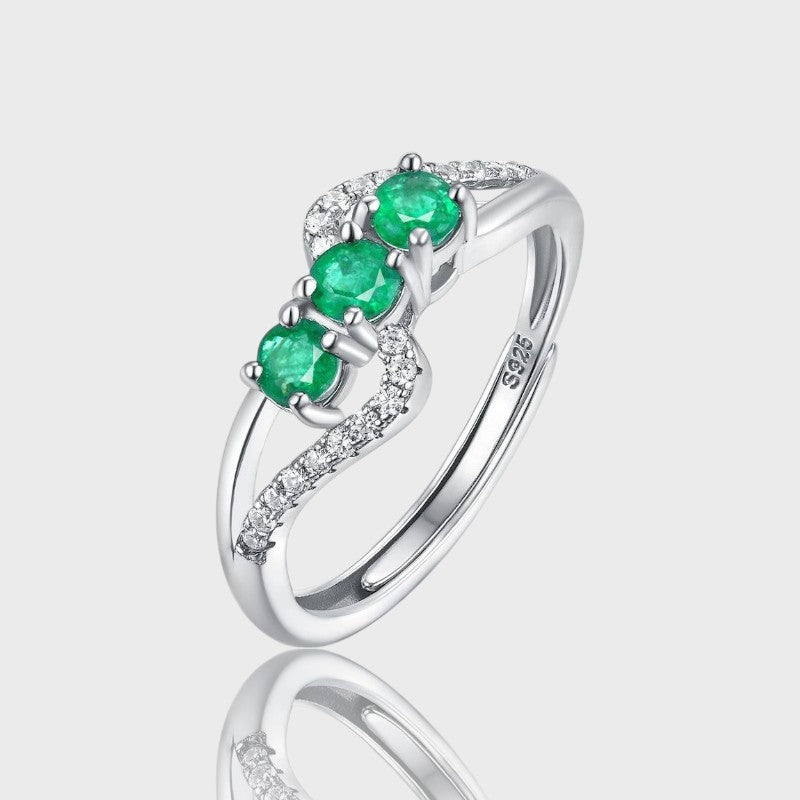Bague Esmeralda - Émeraude, Argent Sterling 925