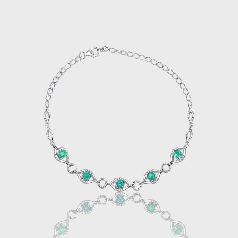 Bracelet Amel - Émeraudes, Zircons et Argent S925