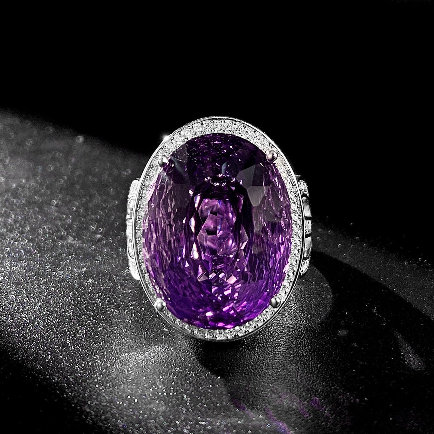 Bague Amy - Argent Sterling 925 Améthyste 20ct et Cristal - Maria B.