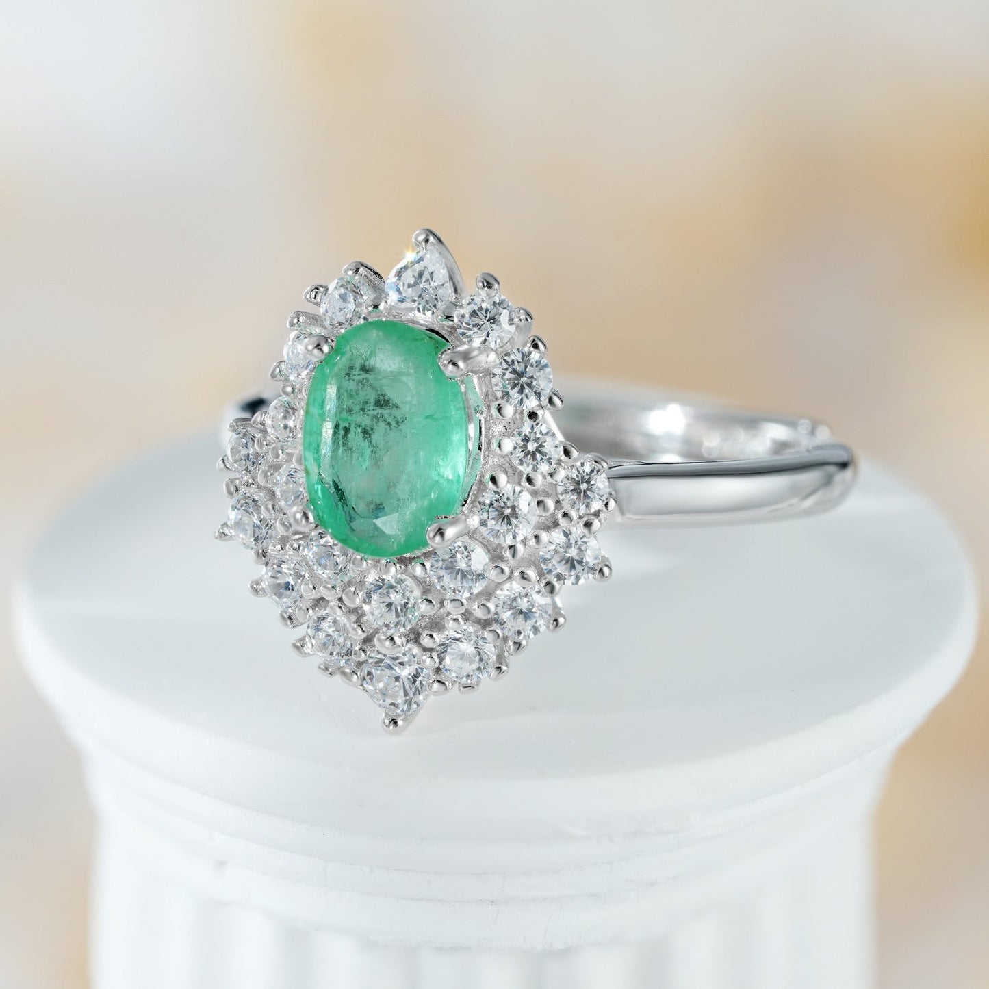 Bague Hécate - Émeraude Argent Sterling 925 - Maria B.