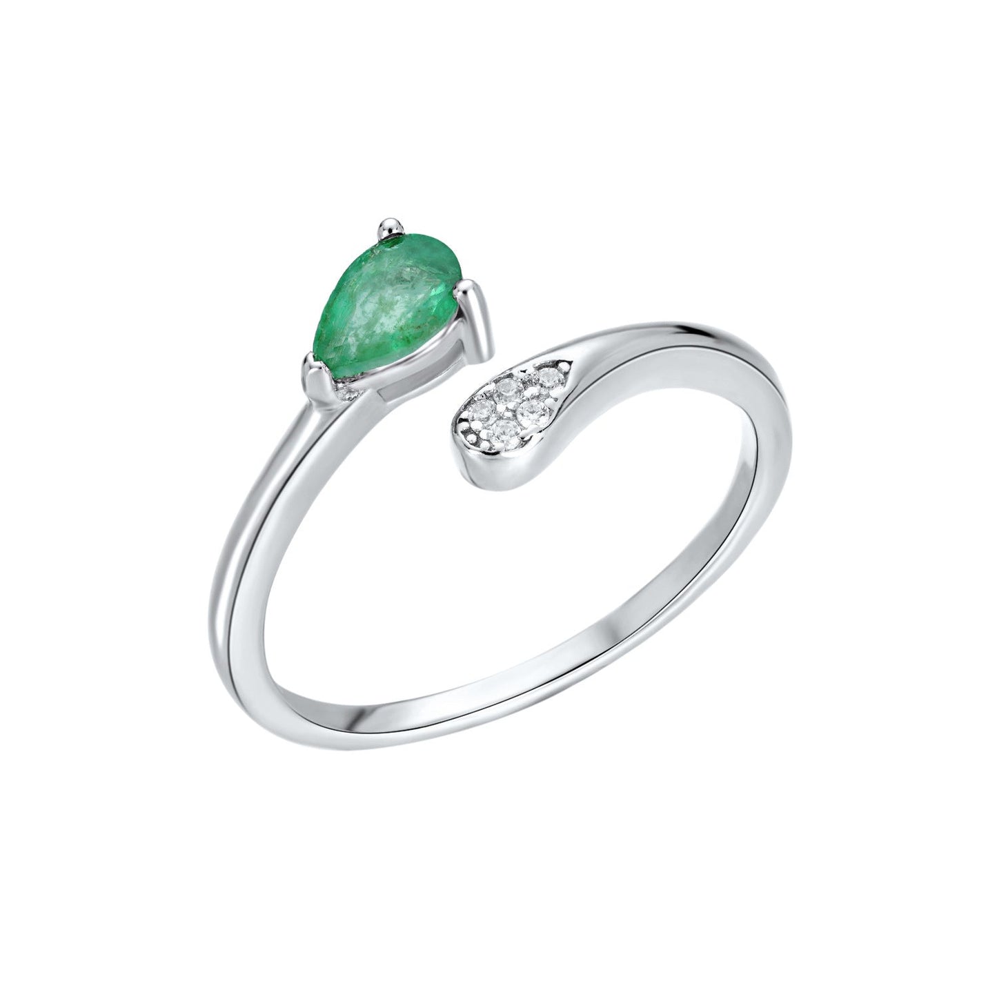 Bague Lola - Émeraude et Argent Sterling 925 - Maria B.