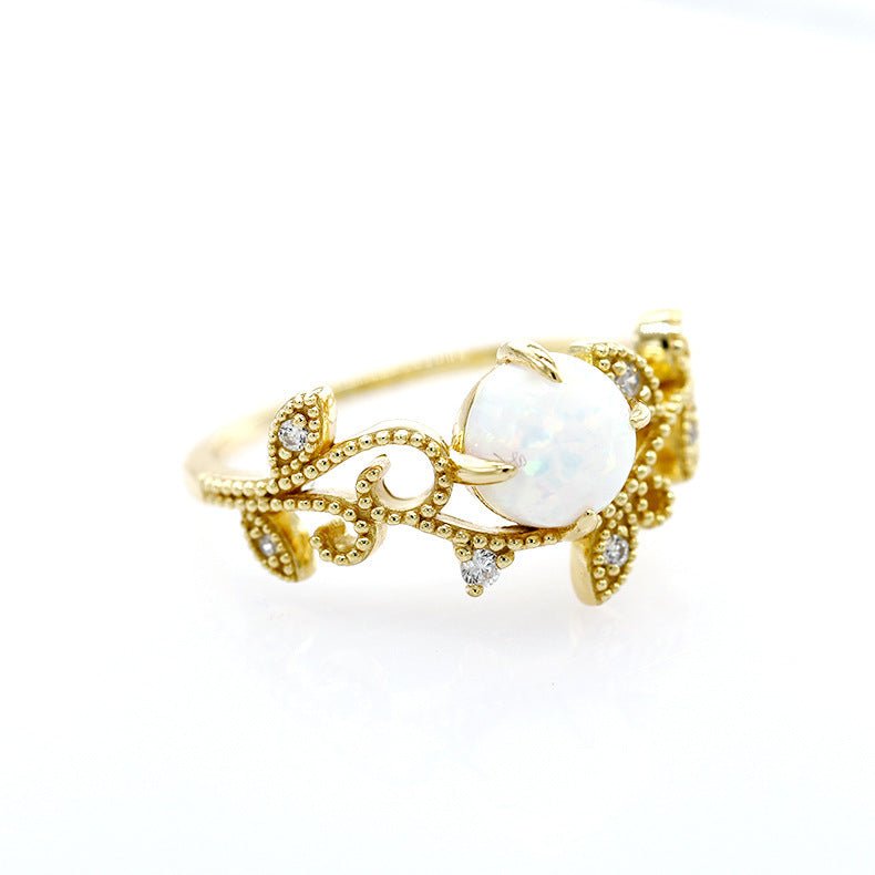Bague Lou - Argent Sterling 925 Plaqué Or et Opale - Maria B.