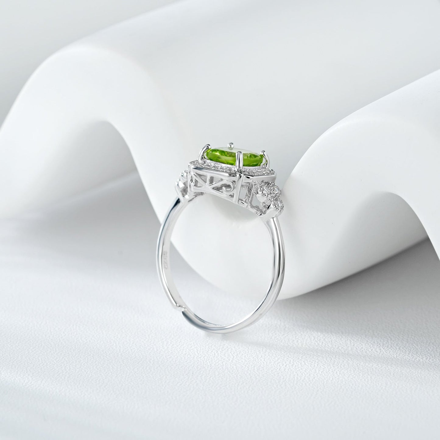 Bague Olivia - Argent Sterling 925 Pillow Olivine - Maria B.