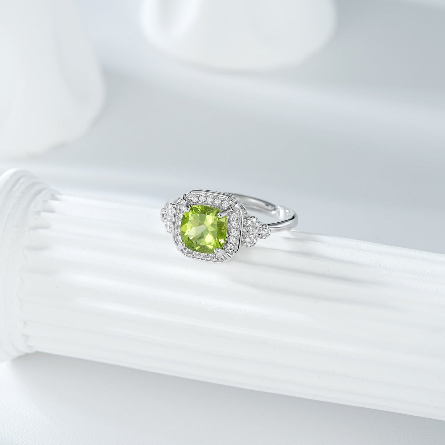 Bague Olivia - Argent Sterling 925 Pillow Olivine - Maria B.