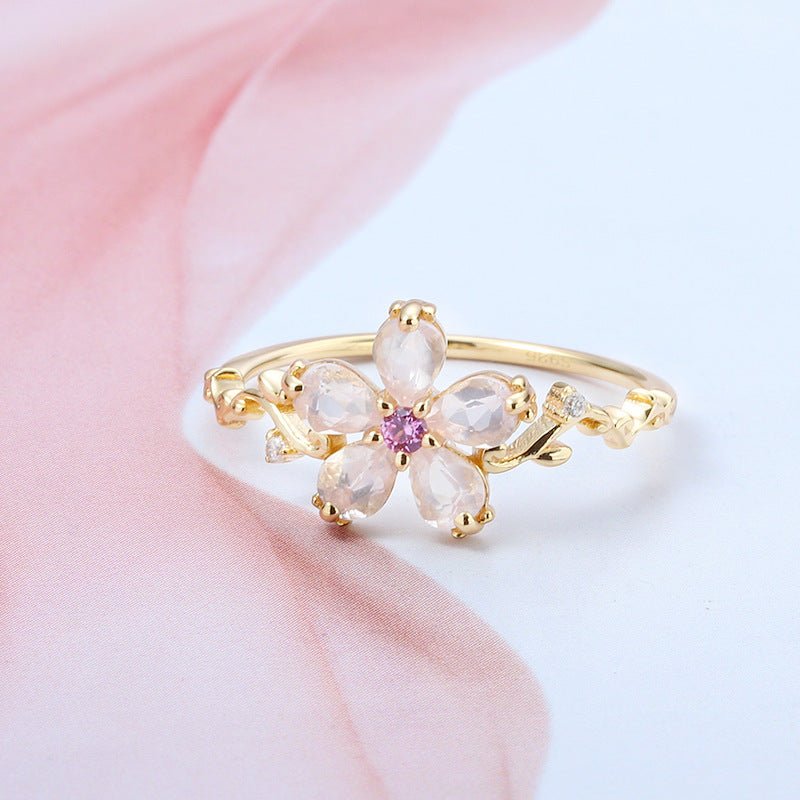 Bague Peach Blossom - Argent Sterling 925 et Cristal - Maria B.
