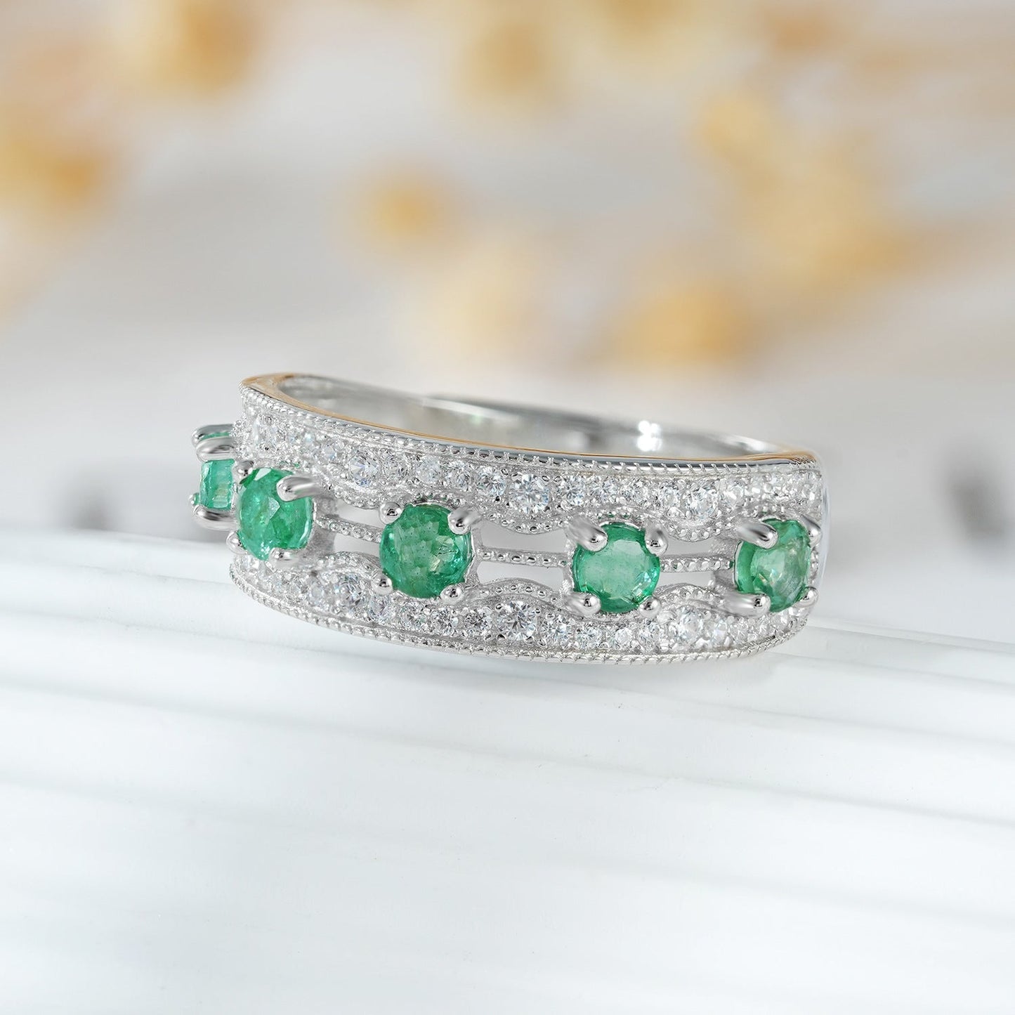 Bague Zaya - Émeraude Argent Sterling 925 - Maria B.