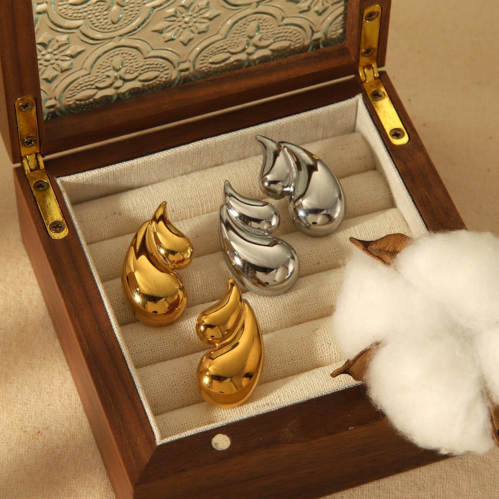 Boucles d'oreilles Dropy - Acier inoxydable plaqué or 18K - Maria B.