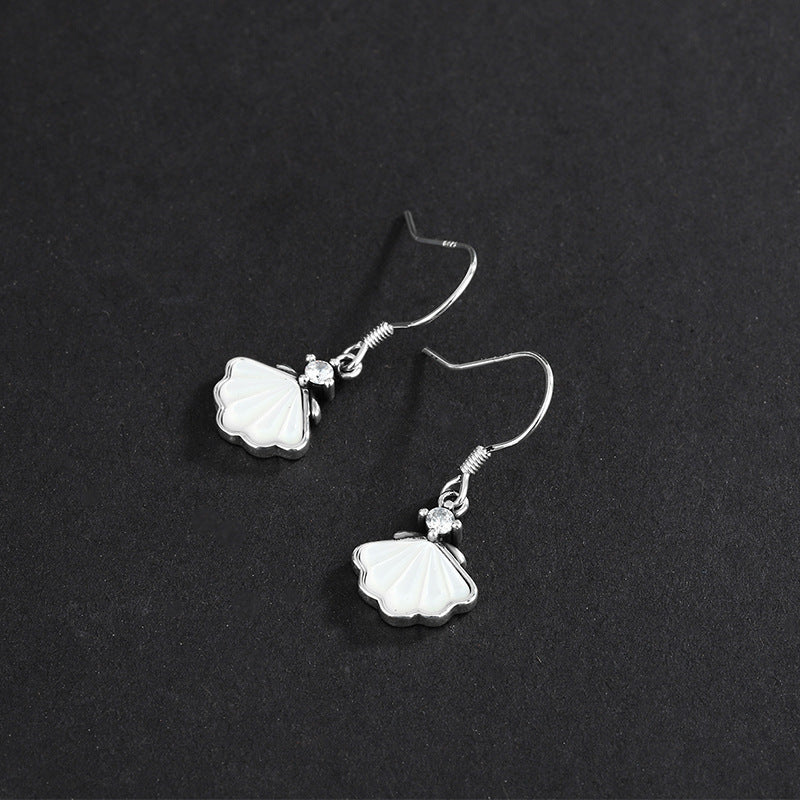 Un Shell Sterling Argent 925 Boucles D'oreilles Femmes Boucles D'oreilles Clip Oreille - Maria B.