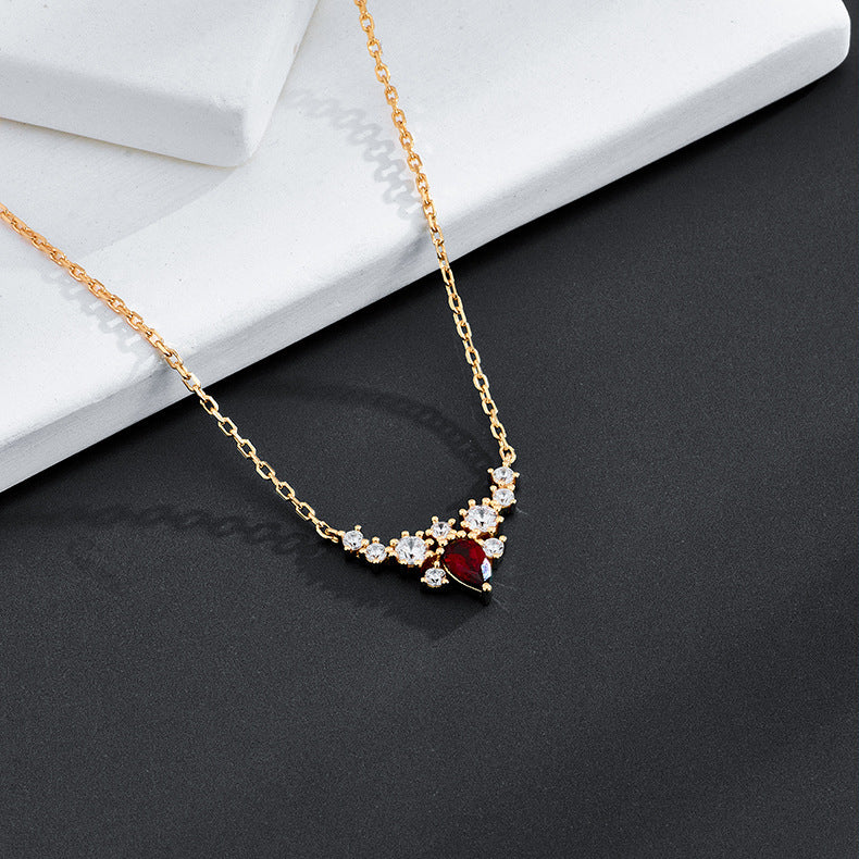 Collier avancé de grenade rouge - Maria B.