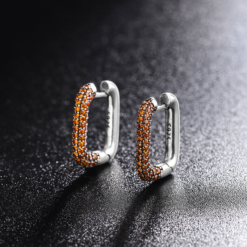 Cercle Boucles D'oreilles Vintage Prime Bague en Diamant Plein S925 Sterling Argent - Maria B.
