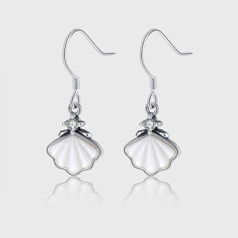 Un Shell Sterling Argent 925 Boucles D'oreilles Femmes Boucles D'oreilles Clip Oreille - Maria B.