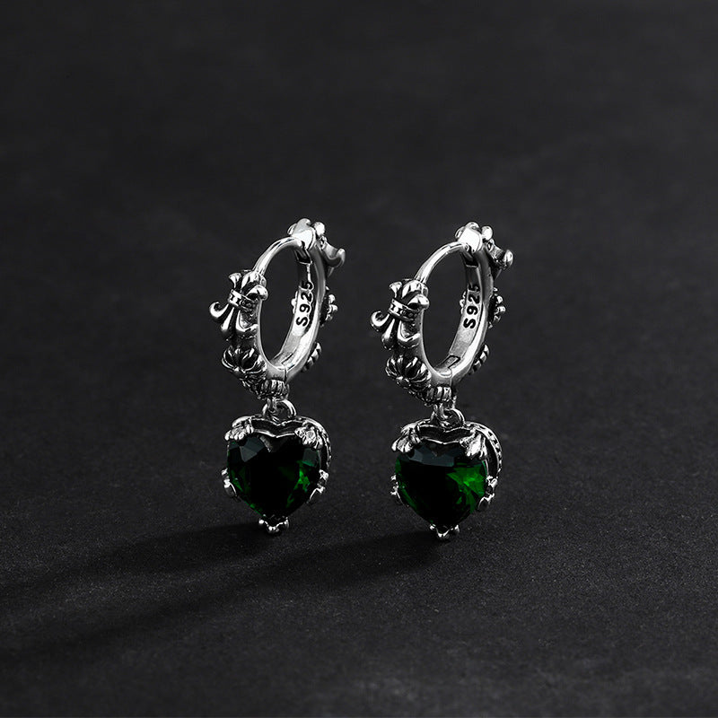 Le cru a Affligé la S925 Sterling Argent Coloré Amour Iris Boucles D'oreilles - Maria B.